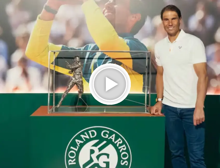Rafael Nadal erhält die ihm gewidmete Statue bei den Roland Garros!